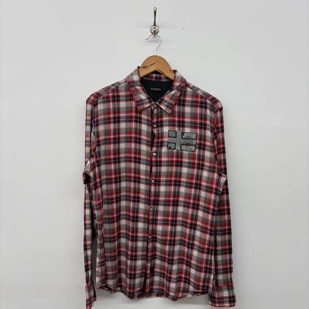 나파피리 체크 셔츠 남방 L