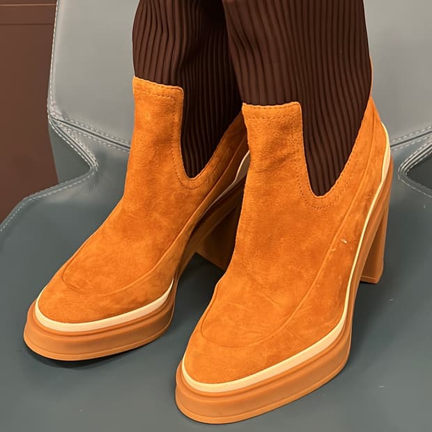 에르메스 카멜 스웨이드 앵클 부츠 37 정품 