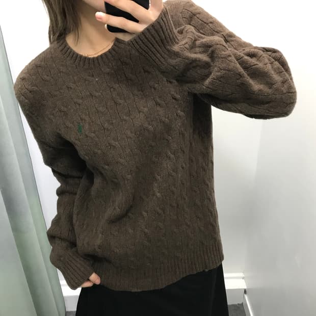 폴로 브라운 앙고라울 니트