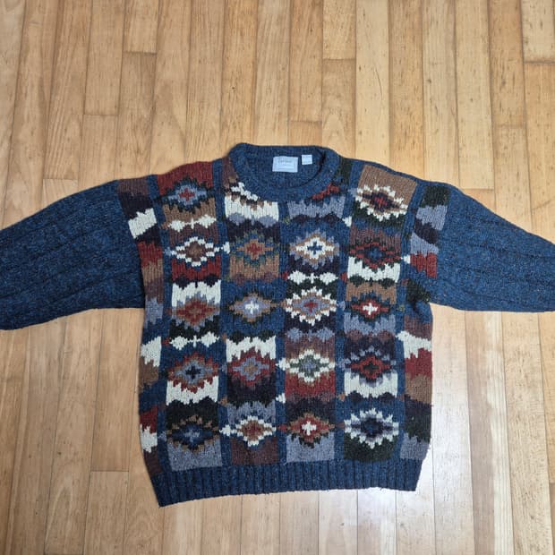 90년대 아즈텍 패턴 빈티지 니트 2xl 