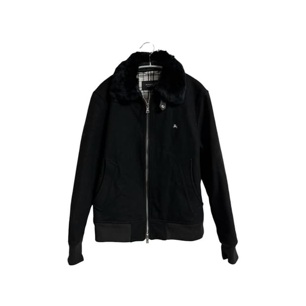 버버리 블랙라벨 퍼 카라 집업 자켓