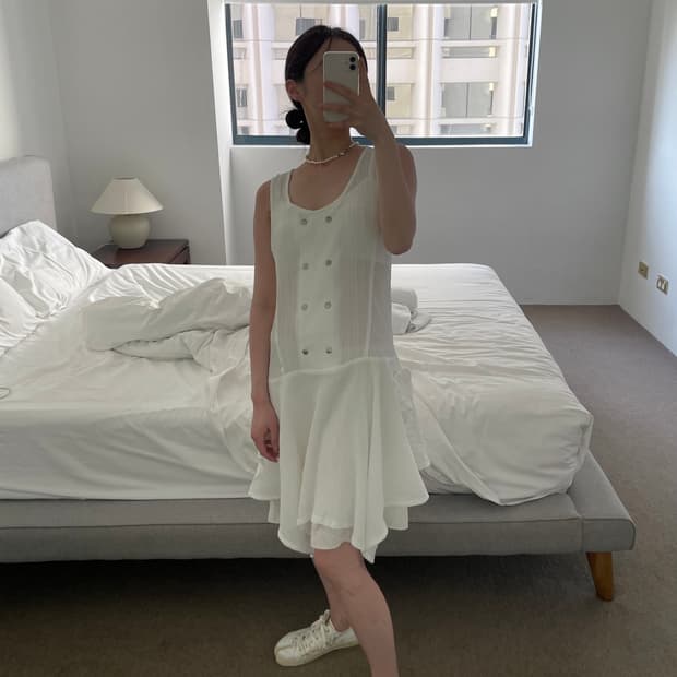 [개인 소장] 애옹쓰 셔링 슬리브리스 원피스