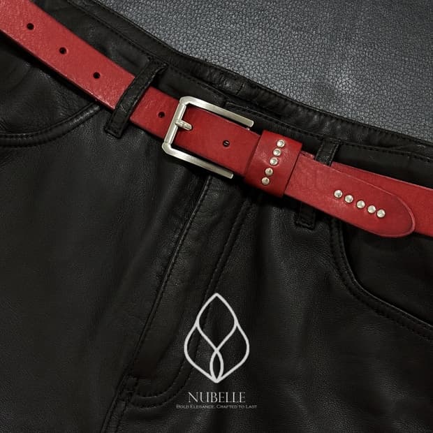 🌗 Vegetable stud belt / 스터드 소가죽 웨스턴 벨트