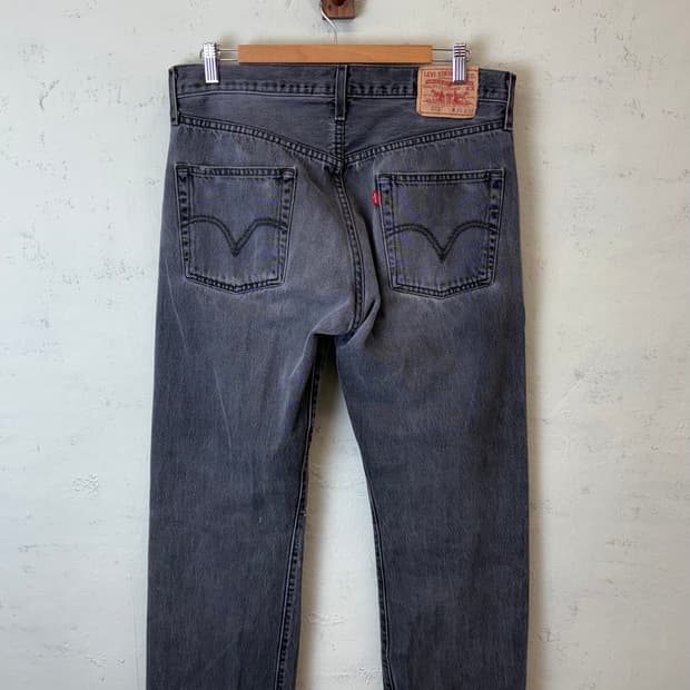 리바이스 501 빈티지 워시드 흑청 데님팬츠