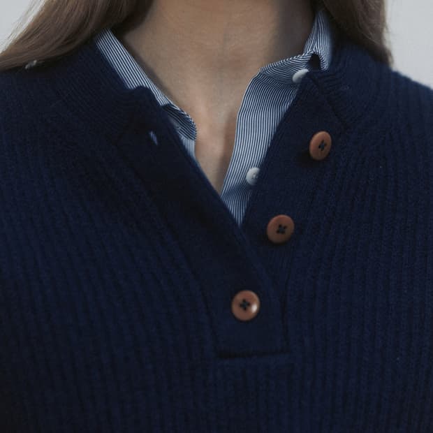 낫띵리튼 셔틀랜드 울 헨리넥 풀오버