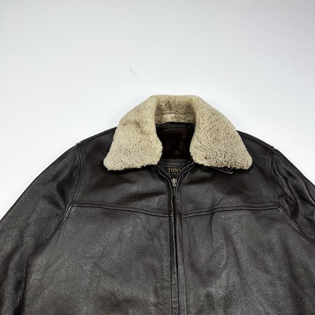 VTG 빈티지 브라운 양털 가죽자켓 (L)