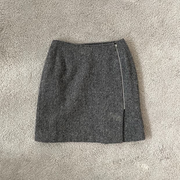 vintage wool zip-up skirt