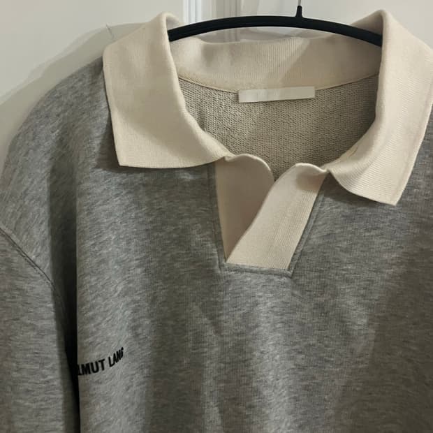 Helmut lang 헬무트랭 그레이 카라 맨투맨 L