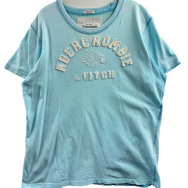 아베크롬비 파스텔블루 아치로고 슬리브1302