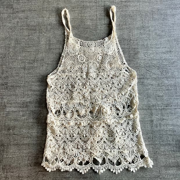 일본빈티지 byelove 하구미모리걸 달천깔페어리 뜨개슬리브리스탑