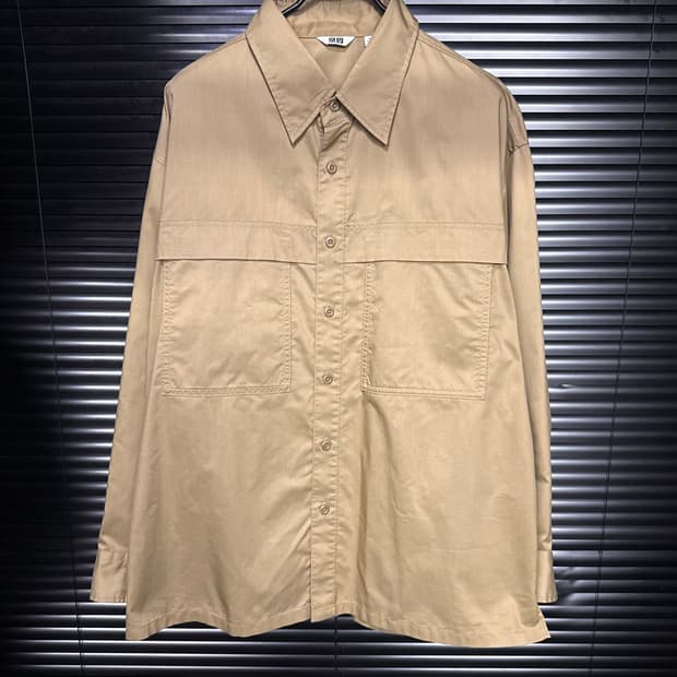 유니클로U 르메르 유틸리티 셔츠 남방 베이지 XL 105 면 나일론 카키