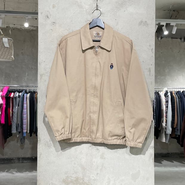 골든 베어 x 후아유 베이지 베어 해링턴 자켓