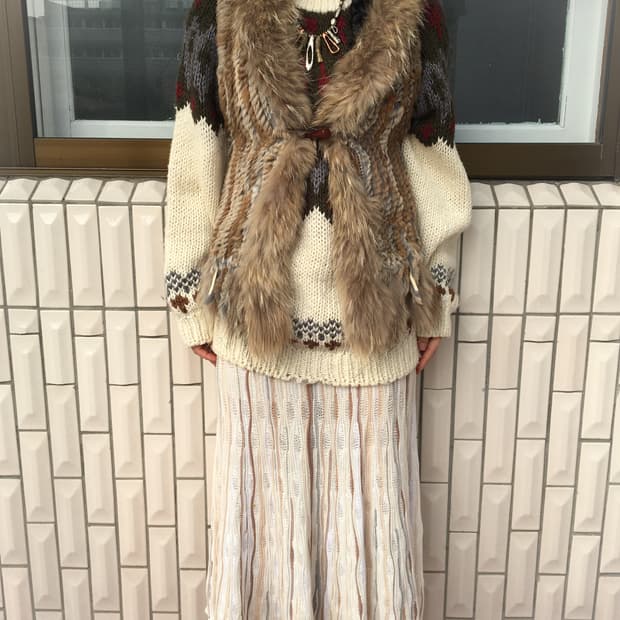 Mixed fur vest