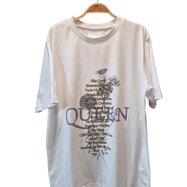 퀸 Queen 화이트 반팔 티셔츠