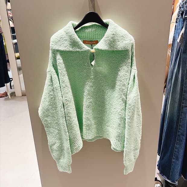 (정품/새상품) 레지나 표 여성 민트 부클 알파카 니트