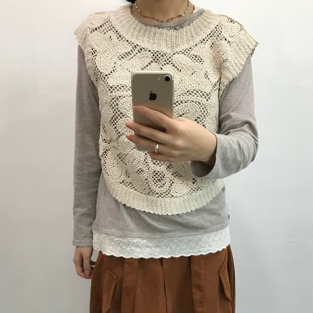 빈티지 크로셰 베스트 