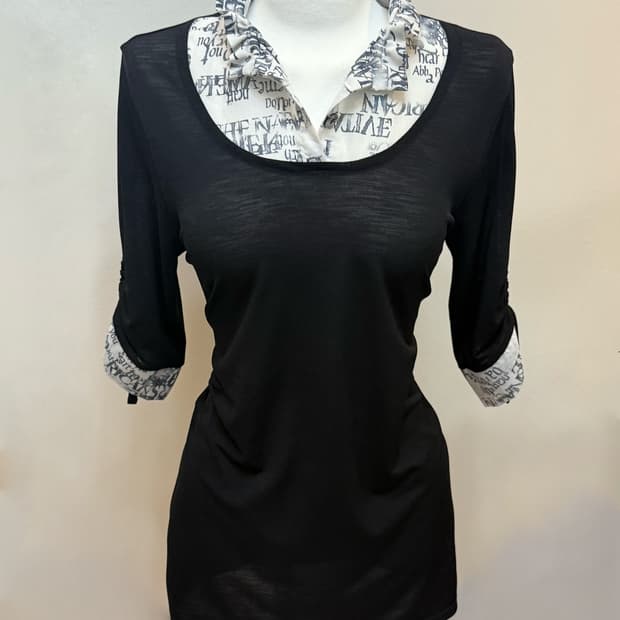 셔츠 레이어드 티셔츠/마즈깔 갸루