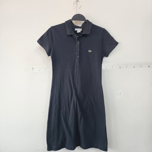 라코스테 블랙 피케 반팔 원피스
