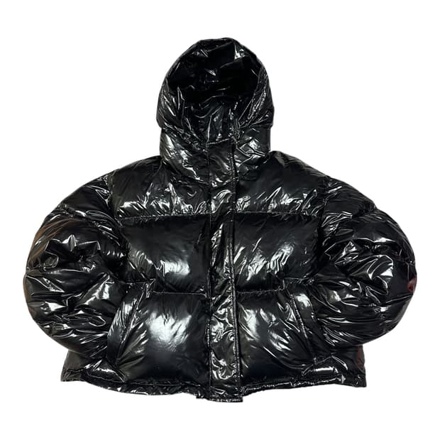 ✨ (바배) our wave 아워웨이브 글로시 크롭 후드 웰론 숏 패딩 