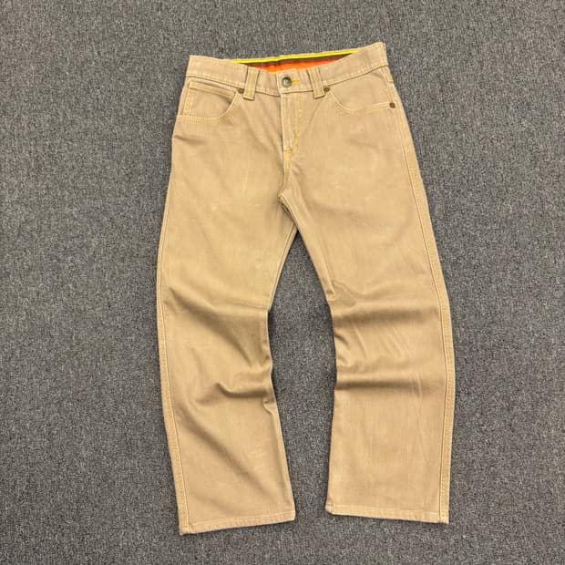 30)에드윈 빈티지 웨스턴 콘쵸 버튼 베이지 데님팬츠