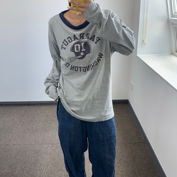 Champion 챔피온 그래픽 그레이 롱슬리브