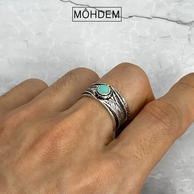 [Unisex] 깃털 빈티지 엔틱링 실버 반지