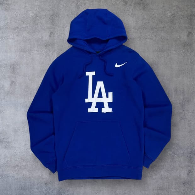 나이키 블루 컬러 LA다저스 빅로고 후드티