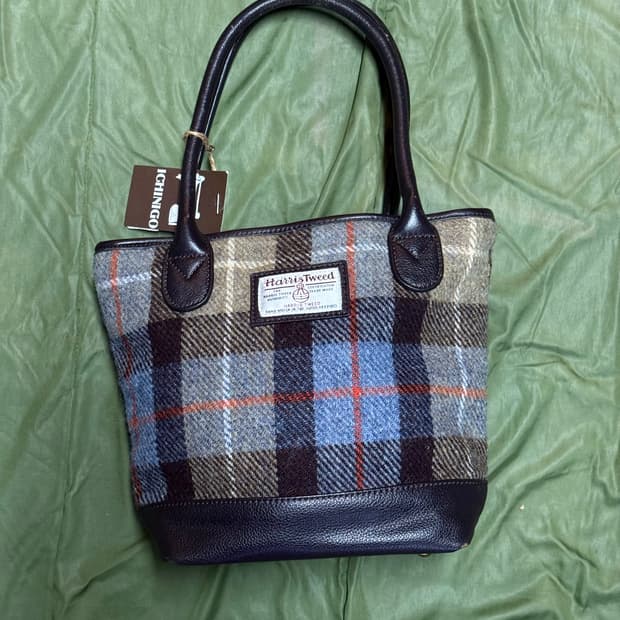 해리스트위드 트위드 체크 토트백