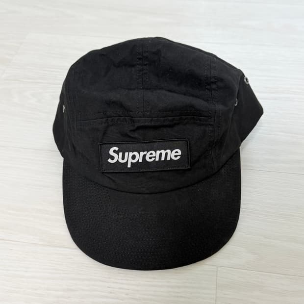 슈프림 왁스 코튼 캠프캡 블랙 - 23fw