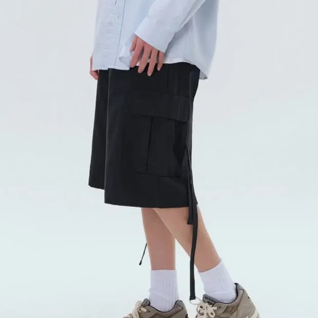 무탠다드 브리티쉬 아미 카고 버뮤다 팬츠 블랙 30