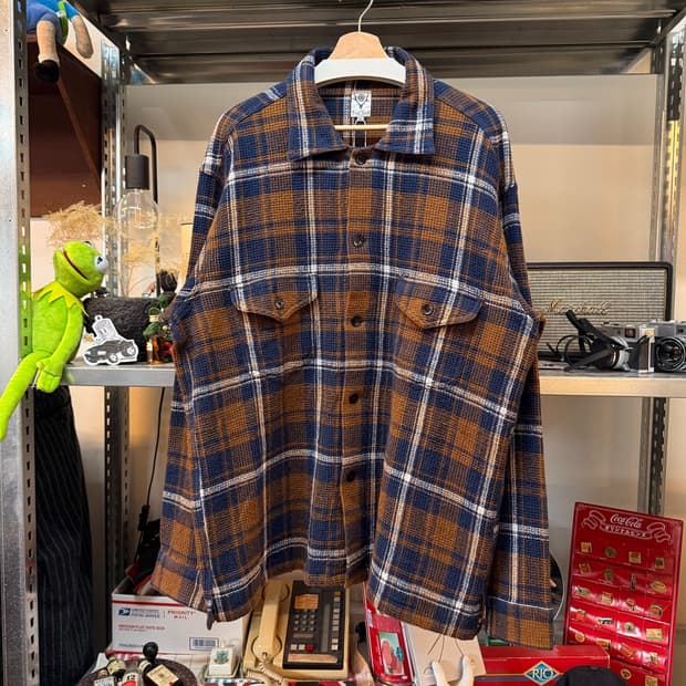 남이서팔 SOUTH2 WEST8 루즈핏 스모키 플란넬패턴 셔츠 자켓 XL