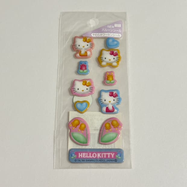 고전 키티 에폭시 스티커 튤립