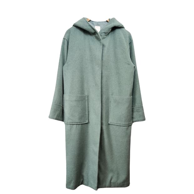 TE CHICHI 여성 민트 후드 롱코트
