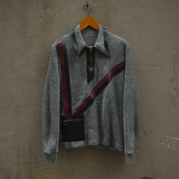 60‘s 70‘s 빈티지 모드 컨템포러리 쿼터 집 니트 폴로셔츠