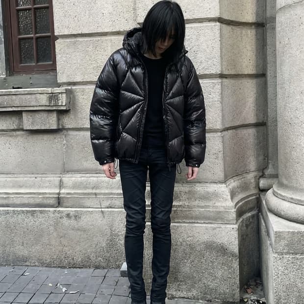 FETCH 25FW 방수 스파이더웹 구스다운  블랙