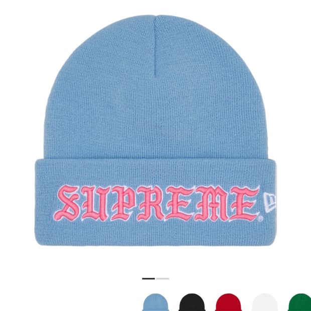슈프림 뉴에라 올드 잉글리쉬 비니 라이트 블루