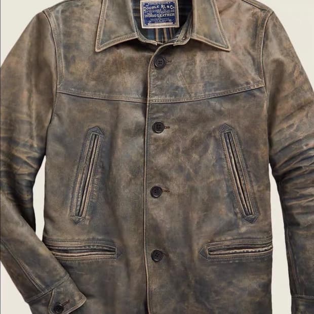 rrl 인디고 레더 카코트 xl