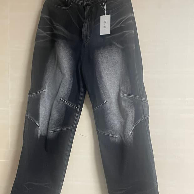 [S]BLR 엠보스드 웨이브 워싱 데님