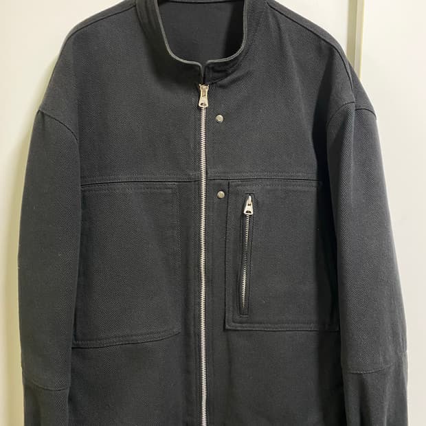 [1]알렌느 카펜터 트윌 데님 바이커 자켓 블랙