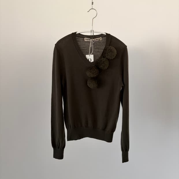 Pompom Detail Basic Knit