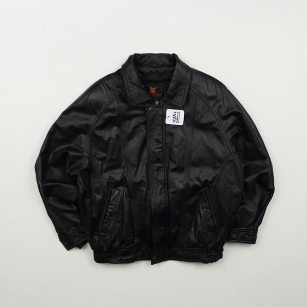 90S 빈티지 소가죽 레더 봄버자켓 블루종 A739