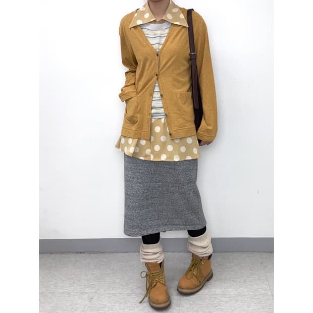 빈티지 그레이 기모 스커트