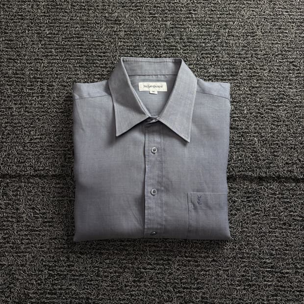 90s YSL 입생로랑 아카이브 그레이 셔츠 3760