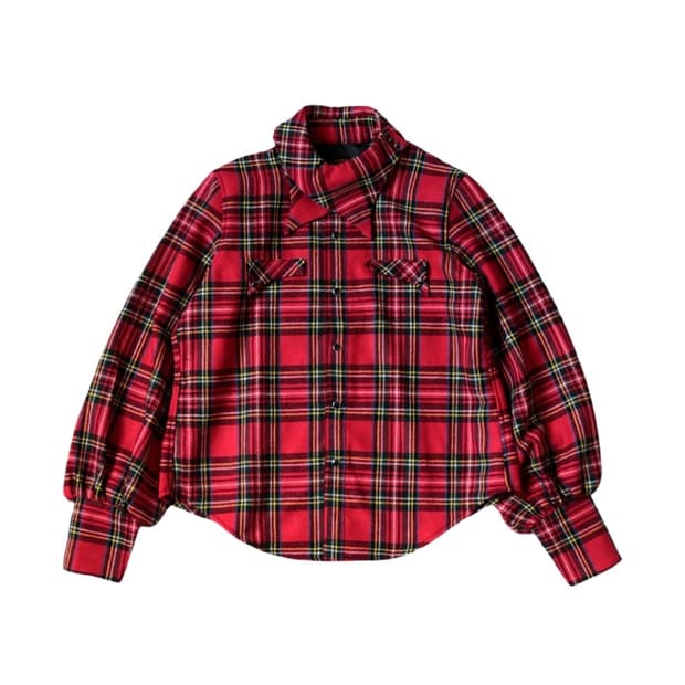 [0] 캐피탈 타탄 체크 레이어드칼라 오페라 웨스턴 셔츠