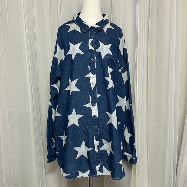 별패턴 빈티지 오버핏 셔츠