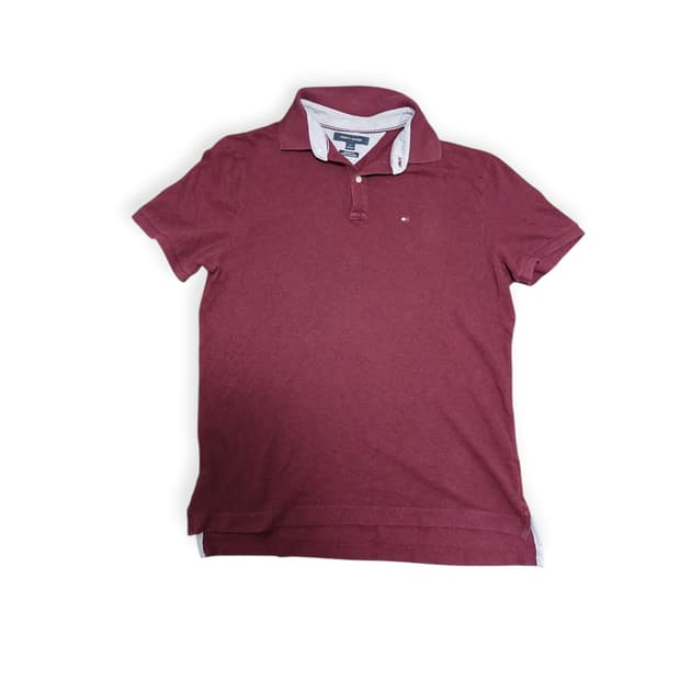 타미 버건디 반팔 티셔츠 