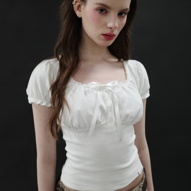 드라이로즈 도로시 셔링탑 화이트