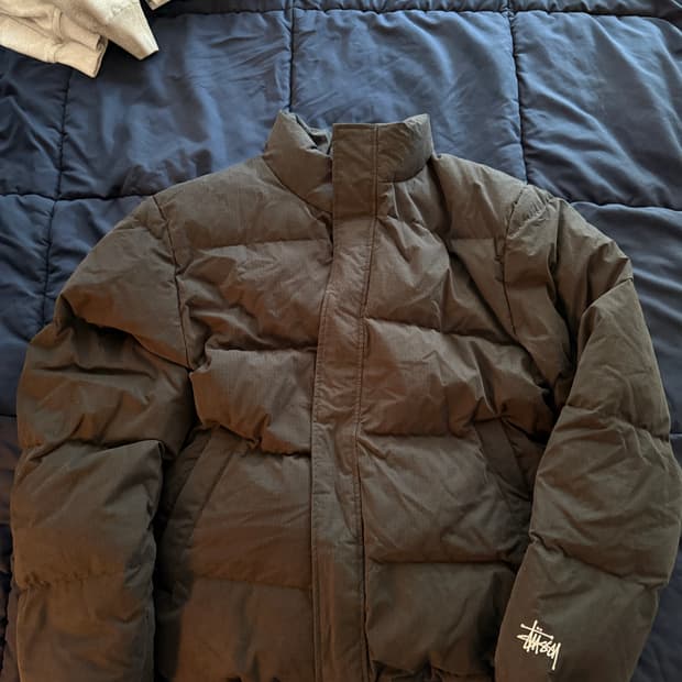 [XL] 스투시 립스탁 다운 퍼퍼 자켓 블랙