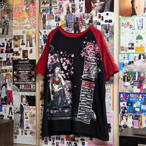 JPN 타투걸 프린팅 오리엔탈 나그랑 반팔