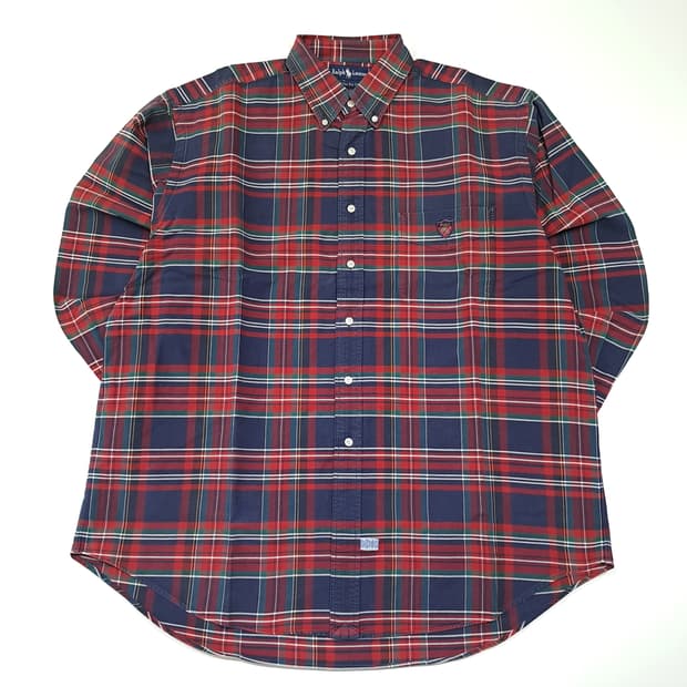 CL365 L 폴로 90s 코튼 빅셔츠 타탄체크 멀티 셔츠 남방